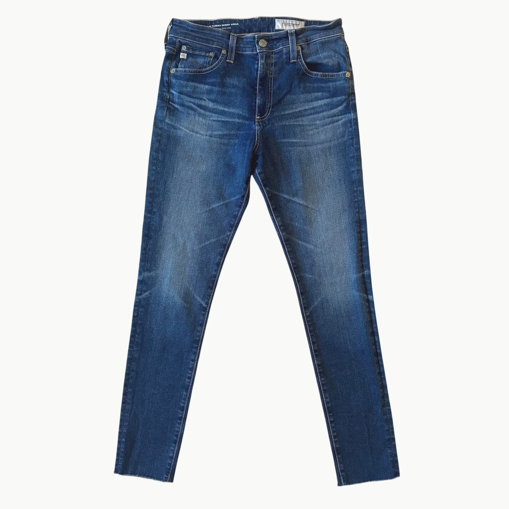 AG Adriano Goldschmied Farrah Skinny Ankle High Rise Jeans Dark wash bodycon 29R